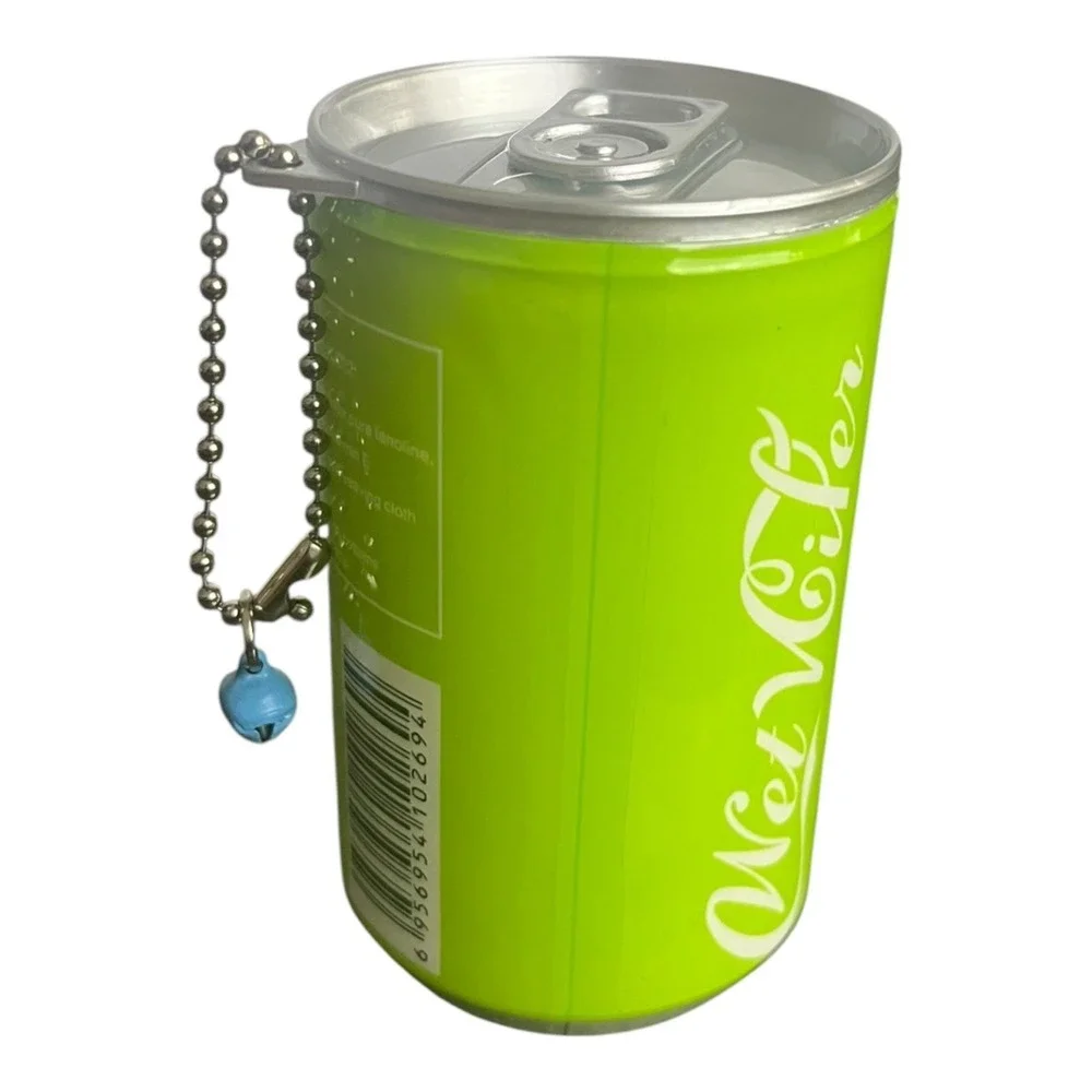 Wet Wiper Portable Hand Sanitizer Wipes Can Keychain Lime Green